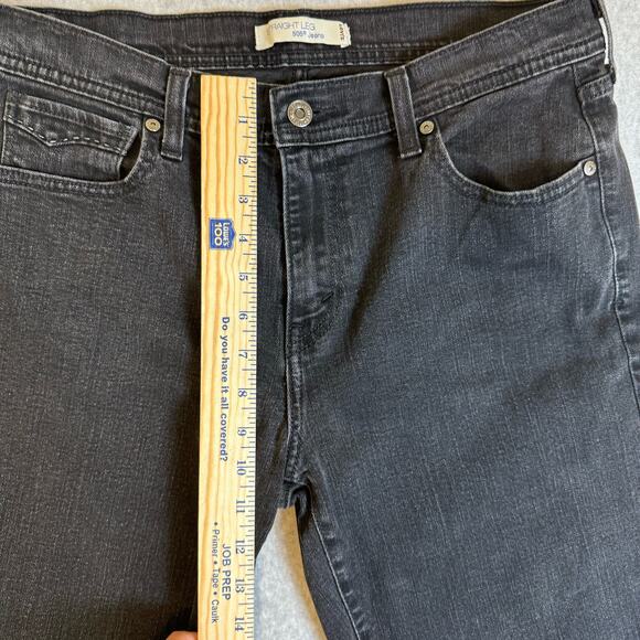 Levi’s 505 Straight Leg Jeans Women’s Size 12 Black Mid Rise Stretch Casual Mom - Picture 8 of 15